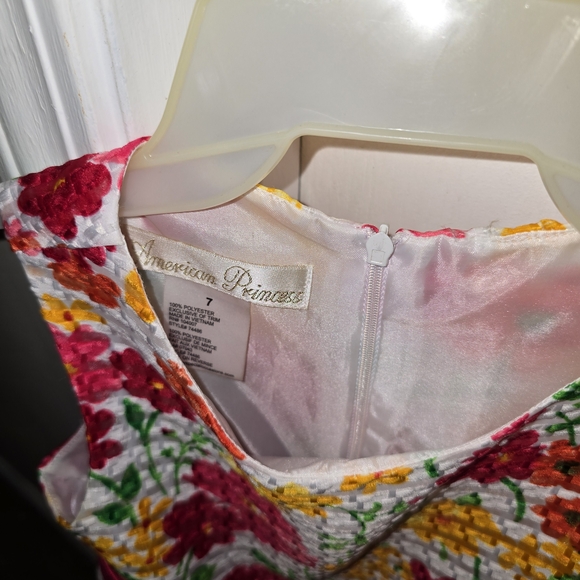 Floral Kids Formal Dress with Pink Accents - Picture 3 of 3